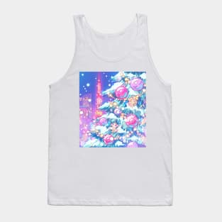 Christmas Tree and night Tokyo city Tank Top